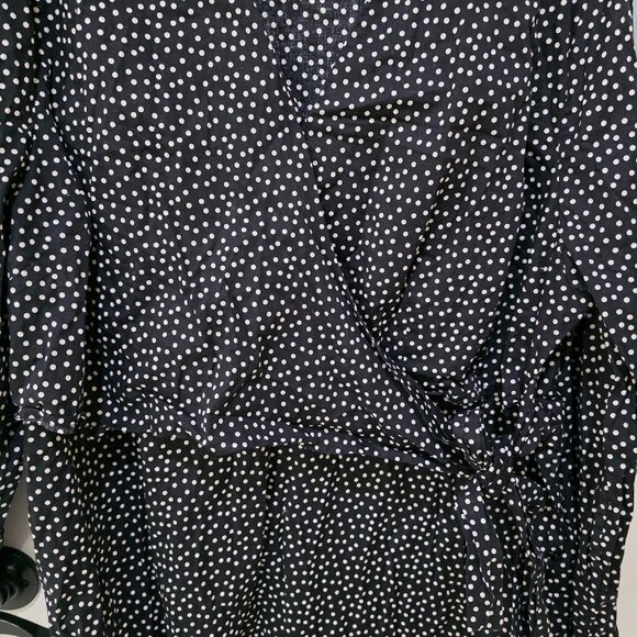 Coldwater Creek Black & White Polka Dot Blouse – Women’s Plus 2X Long Sleeve - Picture 7 of 10